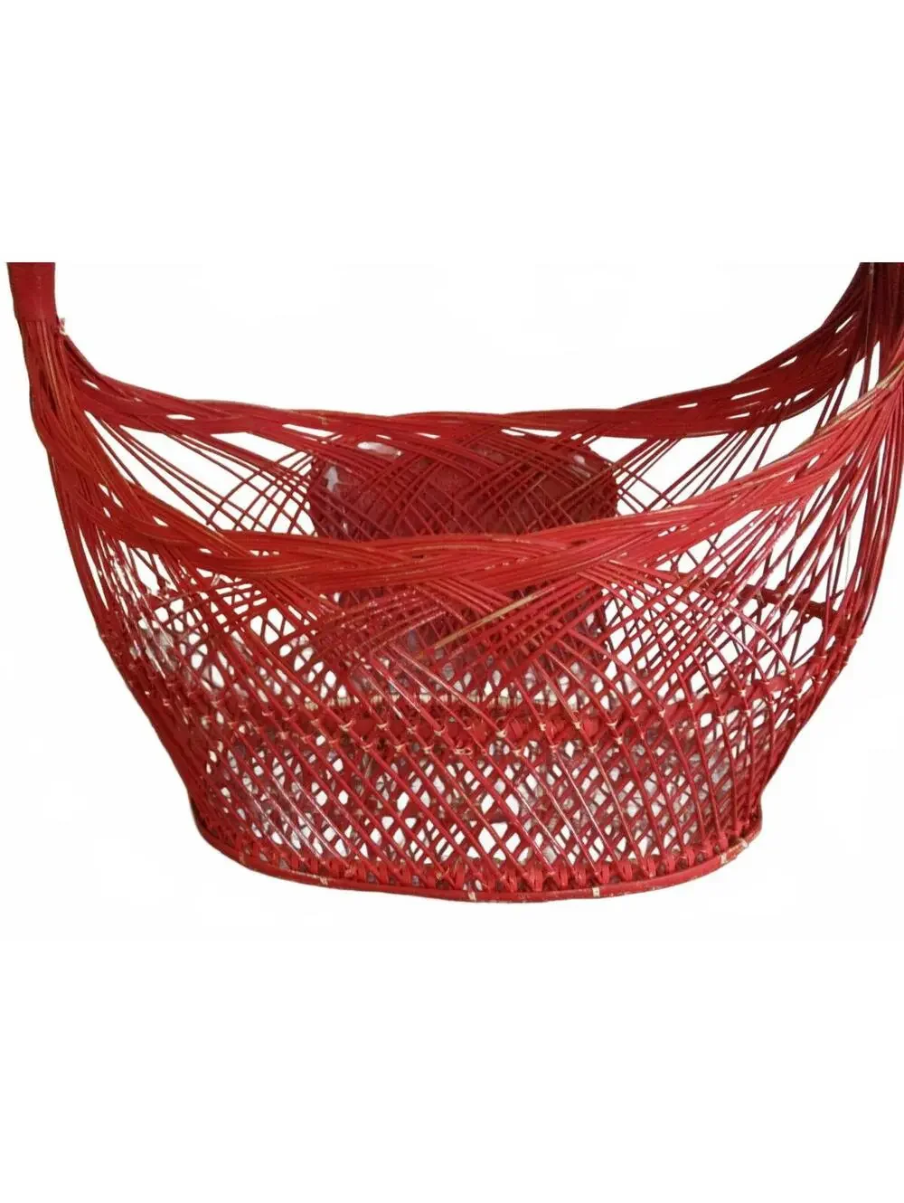 Vintage Red Wicker Basket Reindeer Christmas Holiday Decor Gift Basket